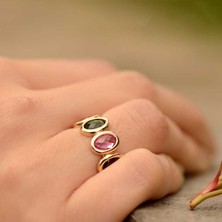 Engingold 14K Altın Renkli Taşlı Yüzük