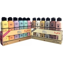 Artdeco 12 Renk Pastel ve Metalik Akrilik Boya Seti 12x75 ml Renkli Sanatsal Malzemeler