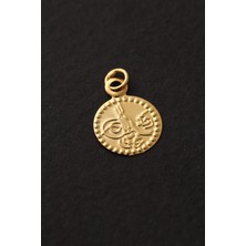 Milet Kuyumculuk 14 Ayar Altın Mini Baskı Tuğra Kolye Ucu