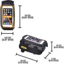 Rzahuahu 7in Bisiklet Çantası Çerçeve Ön Üst Tüp Bisiklet Çantası Su Geçırmez Dokunmatik Ekran Telefon Kılıfı Mtb Çerçeve Paketi Bisiklet Aksesuarları Bisiklet Parçası(Yurt Dışından)