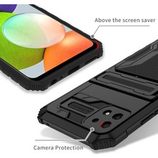 Eabhulie Samsung Galaxy A22 5g Için Kart Yuvası Tutucu Standlı Hibrit Askeri Sınıf Koruma Kılıfı Siyah (Yurt Dışından)