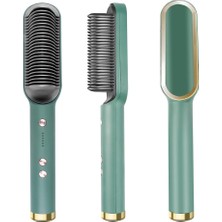 Senin Stilin Seramik Elektrikli Demir Fırça Saç Düzleştirici - Yeşil (Yurt Dışından)