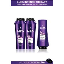 Gliss Intense Therapy Şampuan 500 ml x 2 Adet + Saç Kremi 360 ml + Saç Açıcı Tarak