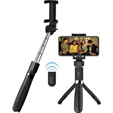 UltraTekno Uzaktan Kumandalı Bluetooth Selfie Çubuğu 3 Ayaklı 60 cm Tripod L01