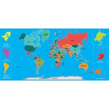 Statik Kağıt Renkli Dünya Haritası