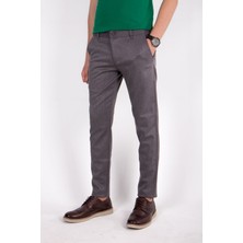 Zayfa Gri Likralı Slim Fit Erkek Keten Pantolon