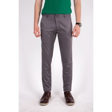 Zayfa Gri Likralı Slim Fit Erkek Keten Pantolon