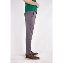 Zayfa Gri Likralı Slim Fit Erkek Keten Pantolon