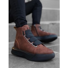 Xon1 142 Bantlı Erkek Yüksek Taban Kahverengi Spor Bot