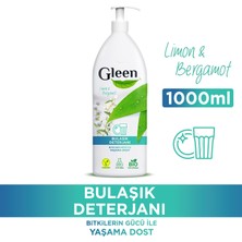 Gleen Organik İçerikli Vegan 1 lt Limon-Bergamot Elde Bulaşık Deterjanı