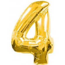 Acar Süs Folyo Balon Rakam 4 Altin 40 Inc ( 100 cm )