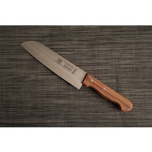 Solingen Zeytin Saplı Profesyonel Büyük Santoku Bıçağı 20 cm