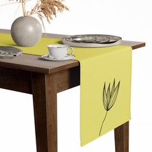 Tropik Home Amerikan Servis Dijital Baskılı Sarı Lale Desen Renkli Masa  Sunum Runner 40X145 Tropikhome
