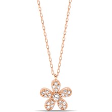 Parmas Design Kadın Çiçek Tasarım 925 Ayar Gümüş Kolye