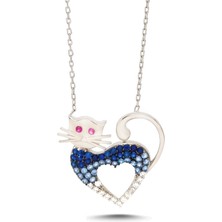 Parmas Design Kadın Kedi Tasarım 925 Ayar Gümüş Kolye