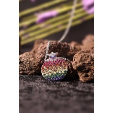 Parmas Design Kadın Karışık Renk Nar Tasarım 925 Ayar Gümüş Kolye