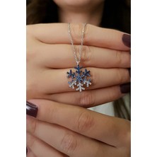 Parmas Design Kadın Kar Tanesi Renk Geçişli 925 Ayar Gümüş Kolye