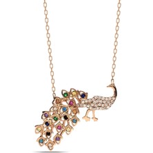 Parmas Design Kadın Tavus Kuşu 925 Ayar Gümüş Kolye