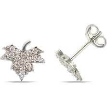 Parmas Design Kadın Çınar Yaprağı 925 Ayar Gümüş Küpe