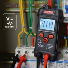 Akıllı Multimetre Dijital 600V Ac Dc Mini Voltaj Ölçer T1 El Tipi True Rms Ohm Süreklilik Test Cihazı 4000 Sayım Multimetro(Yurt Dışından)