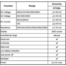 Multimetreler Dijital Profesyonel Voltmetre Akım Test Cihazı Arkadan Aydınlatmalı Elektrikli Enstrümantasyon Elektrik Voltaj Test Cihazı(Yurt Dışından)