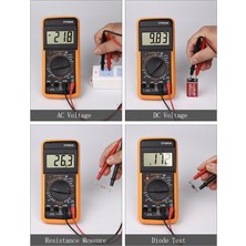 Profesyonel Multimetre Dijital DT9205A Manuel Test Cihazı Hfe Kapasite Ac Dc 1000V 20A Gerilim Ölçer Transistör Test Cihazı