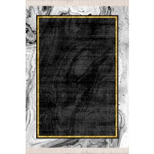 Bazaar Forum Bazaarforum Dekoratif Saçaklı Mermer Desen Yeni Model Pvc Deri Kaymaz Taban Dijital Baskı Halı 80X140CM CK-572