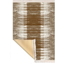 Bazaar Forum Bazaarforum Dekoratif Saçaklı Mermer Desen Yeni Model Pvc Deri Kaymaz Taban Dijital Baskı Halı 80X140CM CK-673