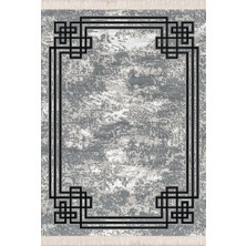Bazaar Forum Bazaarforum Dekoratif Saçaklı Mermer Desen Yeni Model Pvc Deri Kaymaz Taban Dijital Baskı Halı 80X140CM CK-696