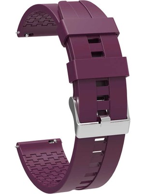 Case 4U Amazfit GTS Kordon Kayış Kırılmalara Dayanıklı Sert Esnek Silikon KRD-23 - Mürdüm