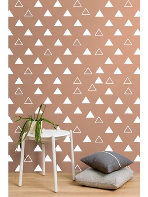 Lizpo Decor Modern Üçgen Duvar Sticker, Bebek ve Çocuk Odası Dekoratif Duvar Çıkartması Sticker, 3,5x3,5cm Beyaz 170 Adet