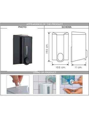 Vialli Sıvı Sabun Dispenseri Aparatı Siyah 1000 ml  S4B