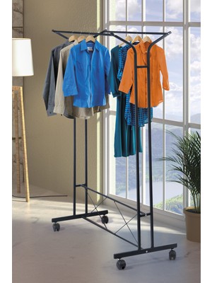 Retodesign V Konfeksiyon Ayaklı Tekerlekli Askı Siyah 1830S