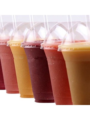 İhtiyaç Limanı Plastik Kapaklı 350 cc  Smoothie Milkshake Bardağı Kalın Bardak 100 Lü