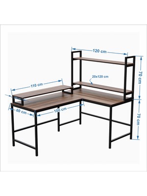 Yasmak Raflı L Ofis ve Çalışma Masası 610-C