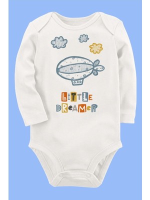 Limon Organik Baskılı Pamuklu Unisex Bebek Body UZUNE165