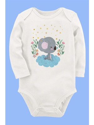 Limon Organik Baskılı Pamuklu Unisex Bebek Body UZUNE183