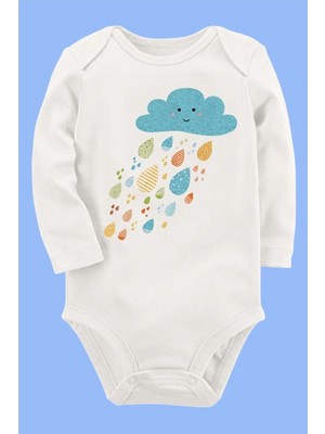 Limon Organik Baskılı Pamuklu Unisex Bebek Body UZUNE166
