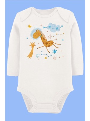 Limon Organik Baskılı Pamuklu Unisex Bebek Body UZUNE199