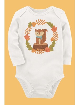 Limon Organik Baskılı Pamuklu Unisex Bebek Body UZUNE168
