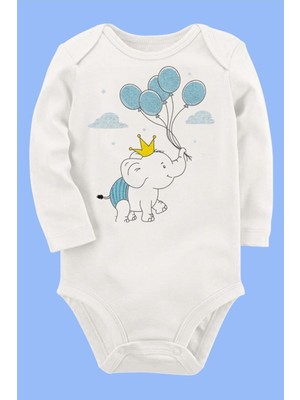 Limon Organik Baskılı Pamuklu Unisex Bebek Body UZUNE147