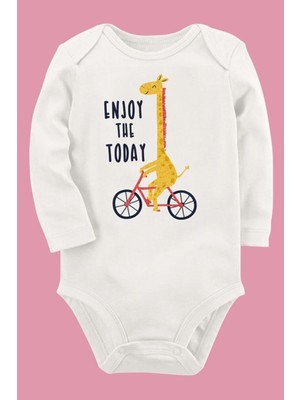 Limon Organik Baskılı Pamuklu Unisex Bebek Body UZUNE163
