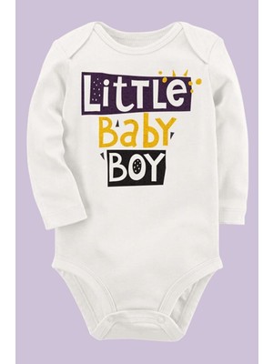 Limon Organik Baskılı Pamuklu Unisex Bebek Body UZUNE177