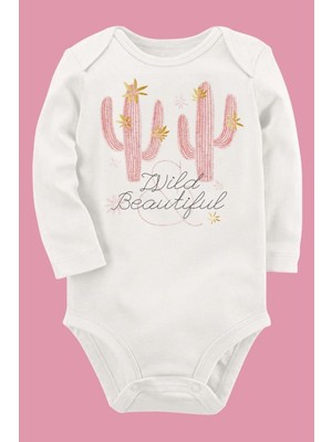 Limon Organik Baskılı Pamuklu Unisex Bebek Body UZUNE140