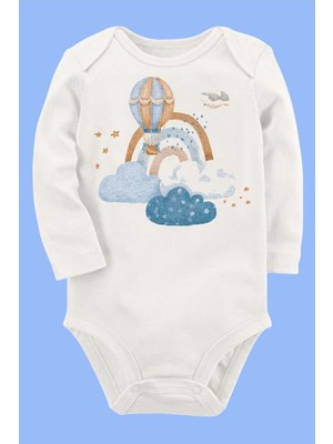 Limon Organik Baskılı Pamuklu Unisex Bebek Body UZUNE258