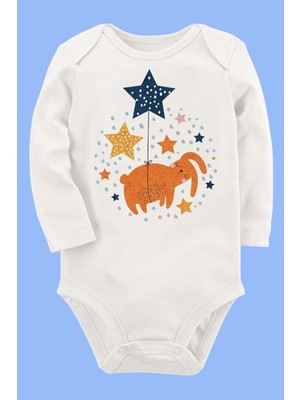 Limon Organik Baskılı Pamuklu Unisex Bebek Body UZUNKOLE78