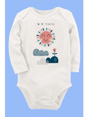 Limon Organik Baskılı Pamuklu Unisex Bebek Body UZUNE169