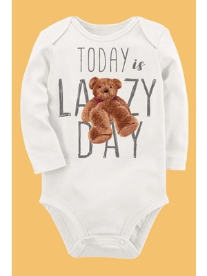 Limon Organik Baskılı Pamuklu Unisex Bebek Body UZUNKOLE77