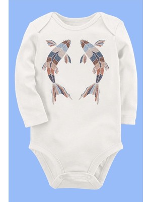 Limon Organik Baskılı Pamuklu Unisex Bebek Body UZUNKOLE24
