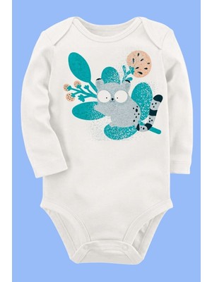 Limon Organik Baskılı Pamuklu Unisex Bebek Body UZUNKOLE133